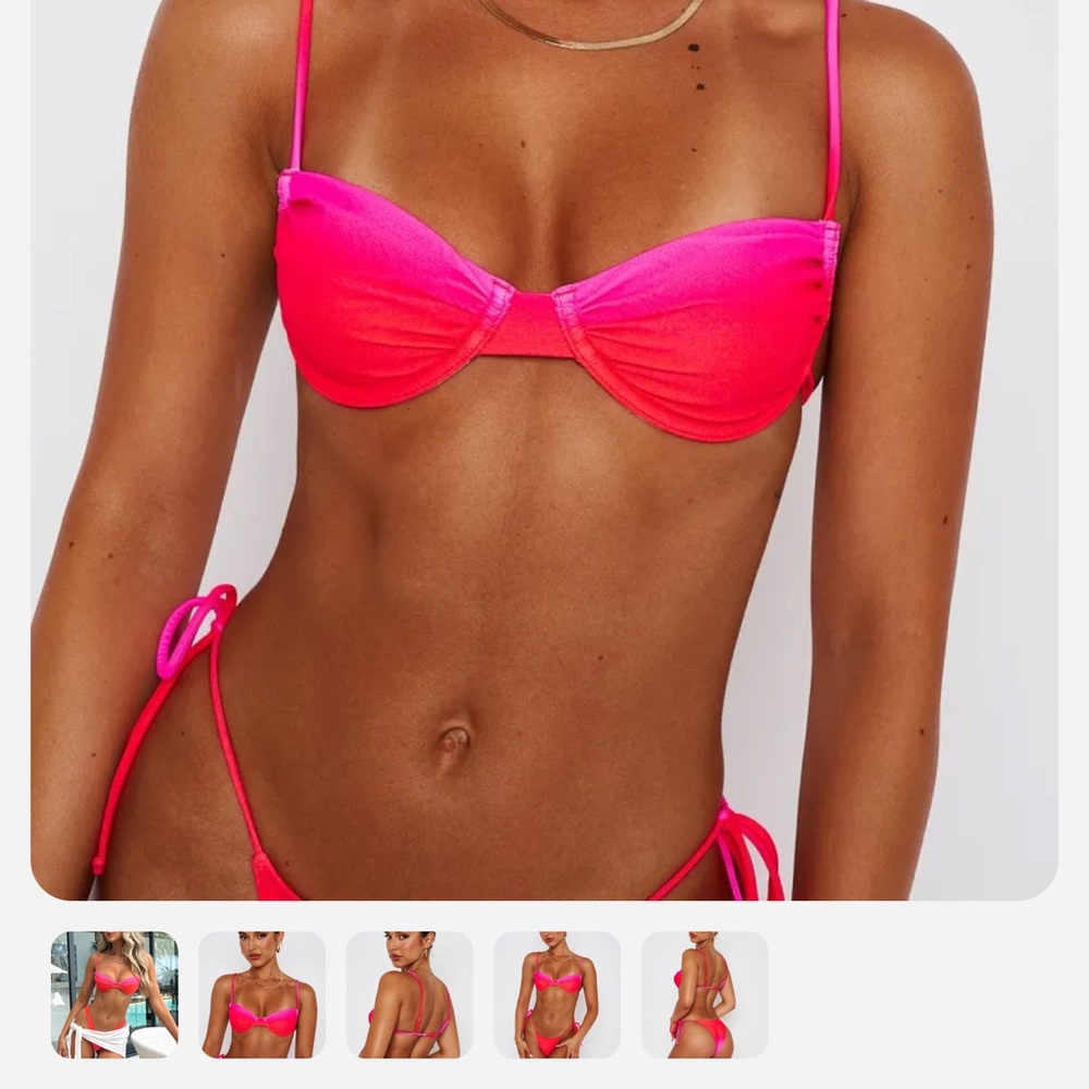 White Fox Boutique Strawberry Ombre Bikini Top